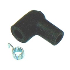 Spark plug connection pipette cap with spring for fixed terminal