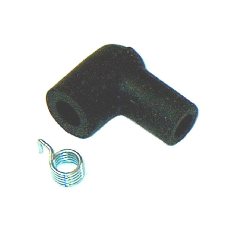 Spark plug connection pipette cap with spring for fixed terminal