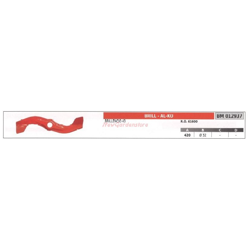 Blade for lawnmower mower shrub 43 BRILL 012937