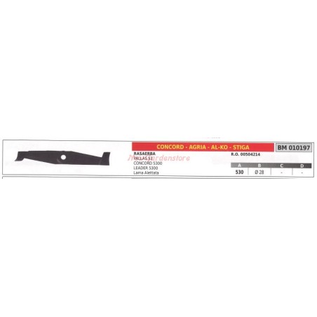 Blade for lawnmower mower CONCORD 010197 | Newgardenstore.eu