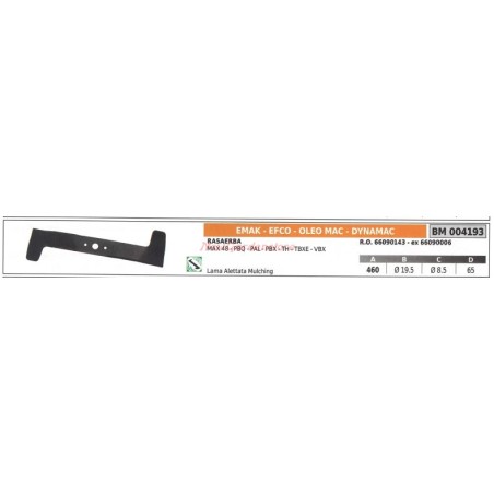 Klinge für Rasenmäher MAX 48 EMAK 004193 | Newgardenstore.eu