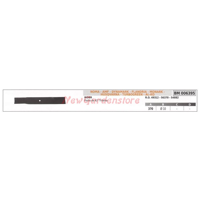 NOMA grass cutting mower blade 42" flat 006395