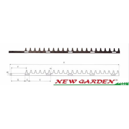 Lame pour taille-haie inférieur ou supérieur 780 mm CINA 392474 | Newgardenstore.eu