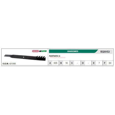 RANSOMES lawnmower mower blade R320153 | Newgardenstore.eu