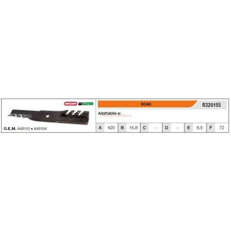 SCAG Rasentraktor Rasenmäher Mähmesser R320155 | Newgardenstore.eu