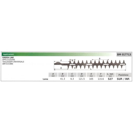 Cuchilla superior/inferior GREEN LINE cortasetos universal 017713 | Newgardenstore.eu