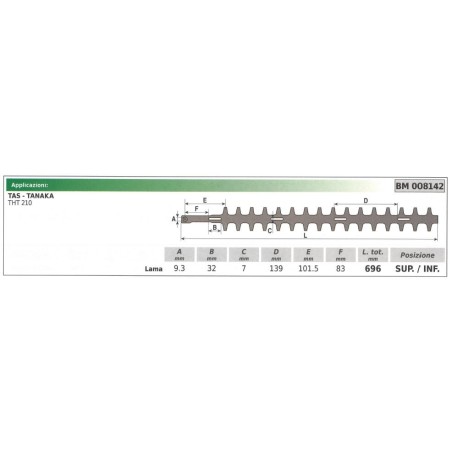 Ober- / Untermesser TAS Heckenschere THT 210 008142