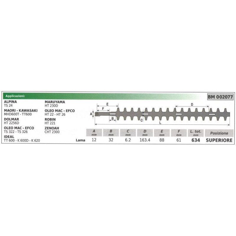 ALPINA cuchilla superior ts 24 cortasetos 002077