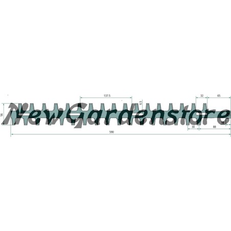 Bilateral hedge trimmer blade, inside and outside compatible SHINDAIWA 13287018 | Newgardenstore.eu