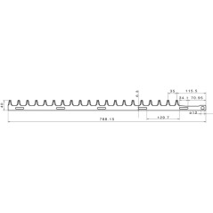 Einseitiges Heckenscherenblatt int kompatibel ALPINA DOLMAR IDC 9010205