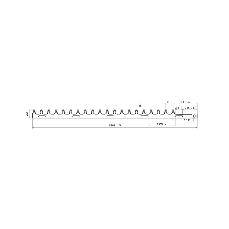 Einseitiges Heckenscherenblatt int kompatibel ALPINA DOLMAR IDC 9010205