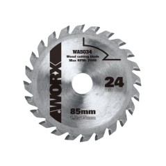 Hoja de sierra TCT diámetro 85 mm 24 dientes para sierra circular WORX corte madera | Newgardenstore.eu