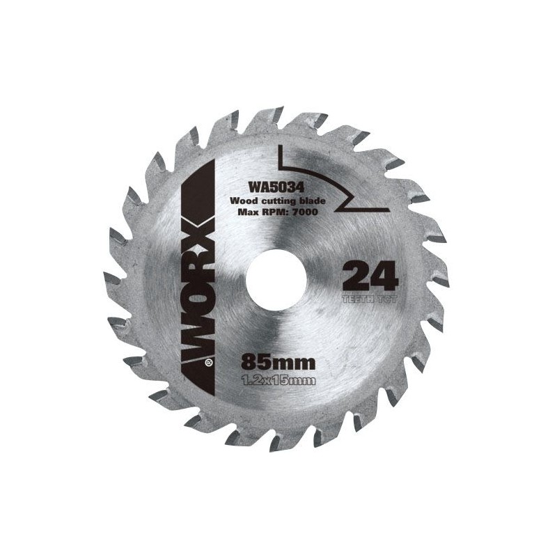 TCT-Sägeblatt 85 mm Durchmesser 24 Zähne für WORX-Kreissäge zum Schneiden von Holz