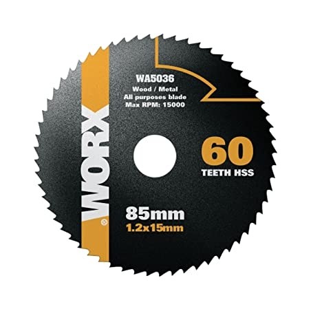 TCT saw blade diameter 85 mm 60 teeth for WORX circular saw wood metal cutting | Newgardenstore.eu