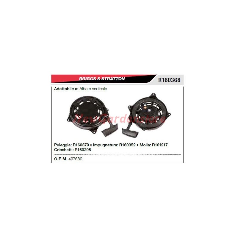Avviamento B&S tagliaerba tosaerba rasaerba albero verticale 497680
