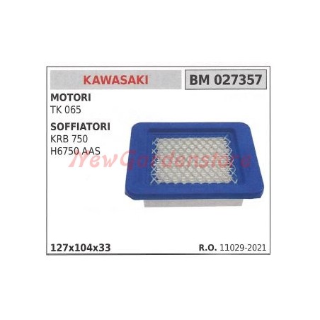 Filtro de aire desbrozadora KAWASAKI TK 065 soplador KRB 750 H6750 AAS 027357 | Newgardenstore.eu