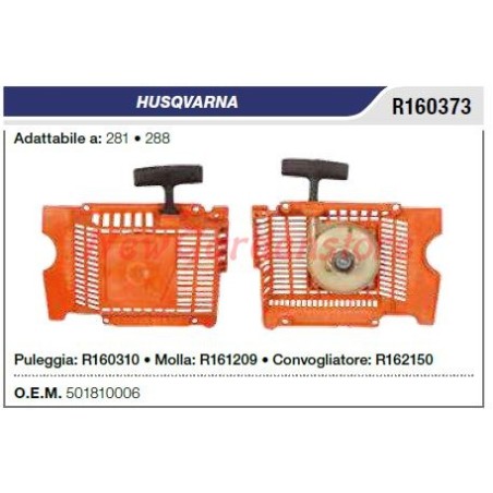 Anlasser für HUSQVARNA Kettensäge 281 288 R160373 | Newgardenstore.eu