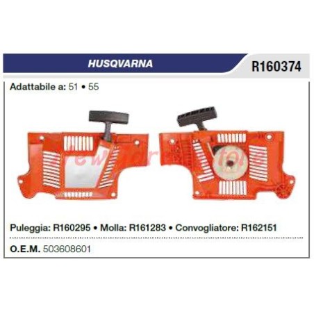Arrancador Motosierra HUSQVARNA 51 55 R160374 | Newgardenstore.eu