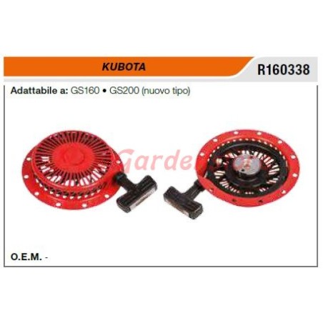 Motor de arranque KUBOTA motocultor GS160 200 nuevo tipo R160338 | Newgardenstore.eu