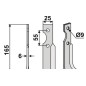 B.C.S. compatible rotary tiller blade 350-277 right 165 mm