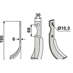 Lama zappa motocoltivatore motozappa fresa adattabile 350-110 BCS sx 190mm | Newgardenstore.eu