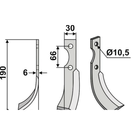 Motoazada pala cultivadora compatible 350-110 BCS sx 190mm