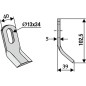 Rotary tiller hoe blade compatible 350-447 BERRY DB48102,5mm