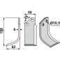 Lame de motoculteur compatible 350-582 BERTOLINI Sx 155mm