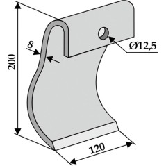 Lame de houe pour motoculteur compatible 350-468 DÜCKER 200mm | Newgardenstore.eu