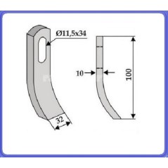 Lama zappa motocoltivatore motozappa fresa compatibile 350-471 RASANT 100mm | Newgardenstore.eu