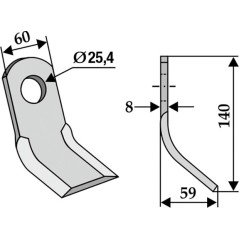 Kettenhacke Deichsel Kompatibel 350-487 FERRI 140mm