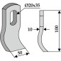 Cuchilla para motoazada compatible 350-498 HEMOS 100mm