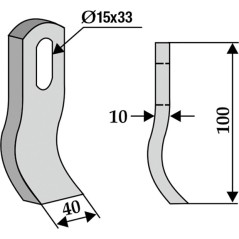 Lama zappa motocoltivatore motozappa fresa COMPATIBILE 350-499 GILBERS 100mm