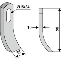 Chain hoe tiller blade COMPATIBLE 350-535 VOTEX 45-03.030 | Newgardenstore.eu