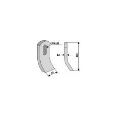 Hoja de azada para motoazada compatible 350-536 VOTEX 45-03.190 | Newgardenstore.eu