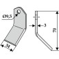 Hackenmesser für Bodenfräse, kompatibel 350-549 BOMFORD 70mm