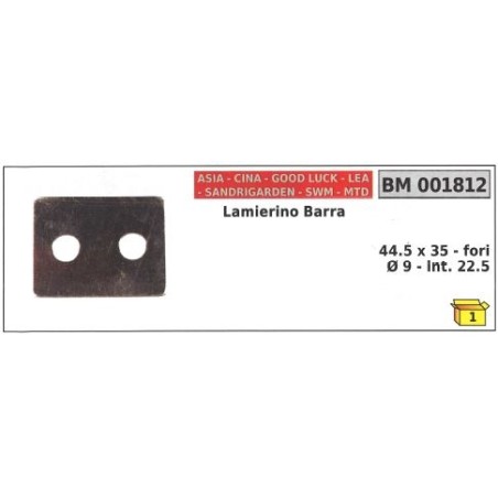 Lamierino barra lato catena ASIA per motosega 44.5 X 35 001812 | Newgardenstore.eu