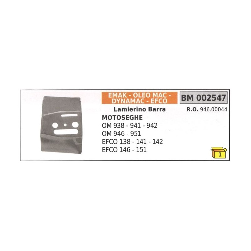 Lamierino barra lato catena OLEOMAC motosega OM 938 941 942 946 951 094600044