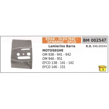 Lamierino barra lato catena OLEOMAC motosega OM 938 941 942 946 951 094600044 | Newgardenstore.eu