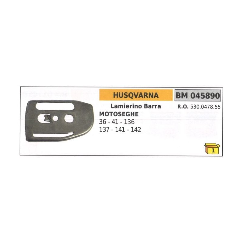 Barra de cadena HUSQVARNA para motosierras 36 41 136 137 141 142 045890