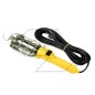 Portable lamp with protective cage with switch, cable, plug, handle