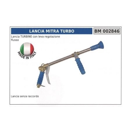 Lance de pulvérisation turbo à onglet simple avec levier de réglage du débit | Newgardenstore.eu