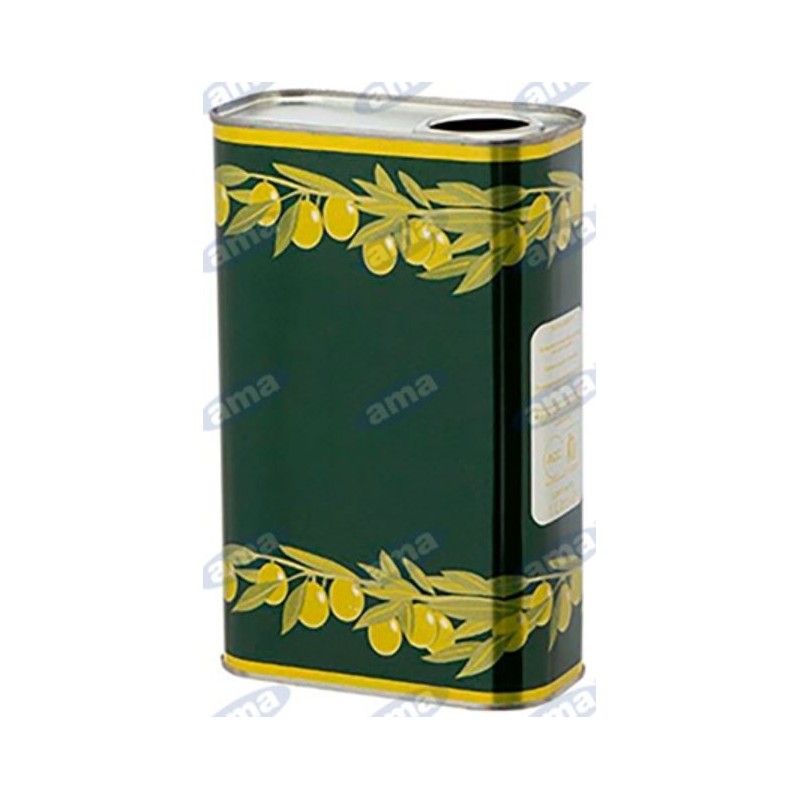 Olive oil can 0,5lt rectangular green drop yellow hole 24mm - 32 pieces