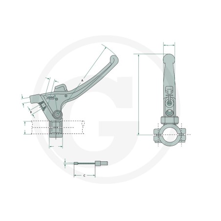 Adjusting lever for MAGURA UNIVERSAL control cable 27270442