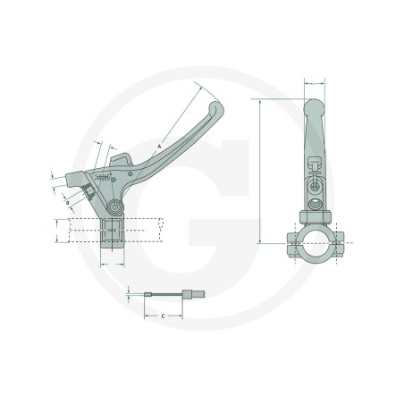 Adjusting lever for MAGURA UNIVERSAL control cable 27270444