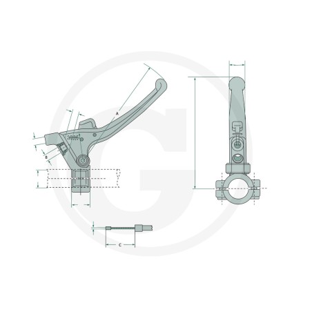 Levier de réglage pour le câble de commande MAGURA UNIVERSAL 27270605