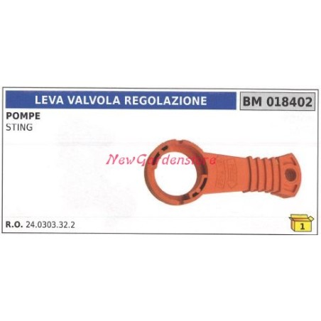 Levier de commande UNIVERSEL pour pompe Bertolini STING 018402 | Newgardenstore.eu