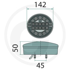 Luce posteriore a LED 12 / 24 V sinistro e destro con 3 funzioni | Newgardenstore.eu