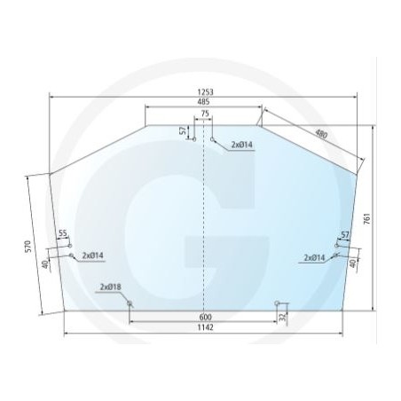 NEWGARDENSTORE Heckscheibe für Ackerschlepper 6010 6020 6100 6110 6120 650886607 | Newgardenstore.eu