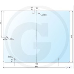 NEWGARDENSTORE rear window for agricultural tractor 743XL 745XL 844XL 845XL 650883646 | Newgardenstore.eu